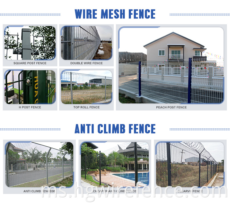 27 tahun Kilang Galvanized PVC bersalut 4x4 Welded Wire Mesh Fence